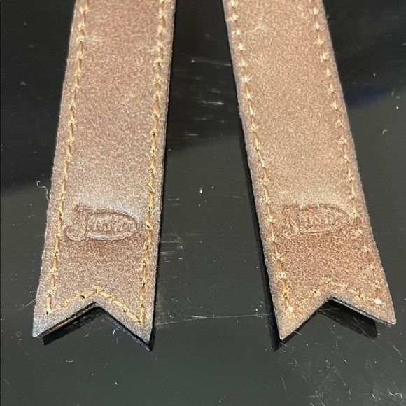 Justin Boots Leather & Needlepoint embroidered Earrings - Picture 5 of 5